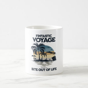 Caneca De Café Viagem Fintástica Dando uma Mordida na Vida
