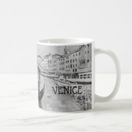 Caneca De Café Viagem Itália - souvenir preto e branco de VENICE