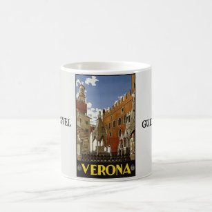 Caneca De Café Viagem para Itália - Poster vintage de Verona
