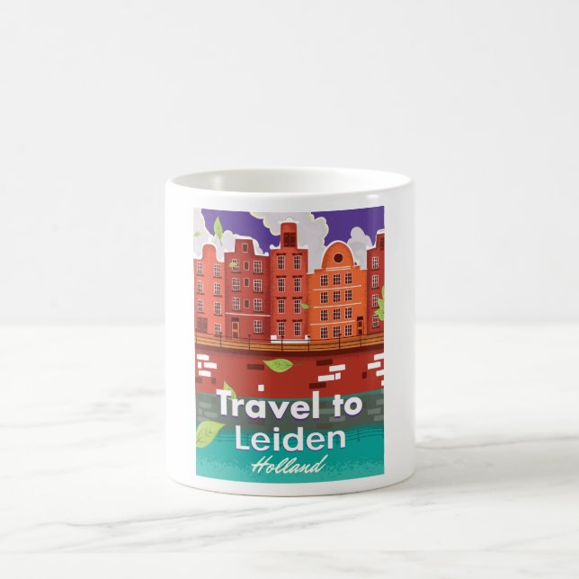 Caneca De Café Viagem para o poster de viagens de desenho animado (Centro)
