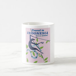Caneca De Café Viagem para pôster vintage de férias de macaco na