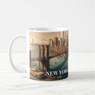 Caneca De Café Viagem pela Cidade de Nova York Ponte de Brooklyn
