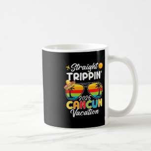 Caneca De Café Viagem Reto Can-cun Férias 2025 Pôr do Sol Óculos