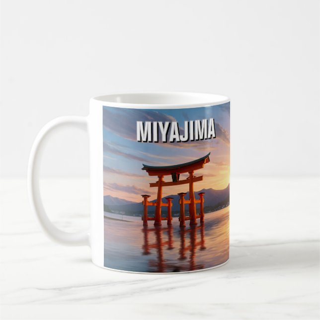 Caneca De Café Viagem Shrine de Miyajima Floating Torii Itsukushi (Esquerda)