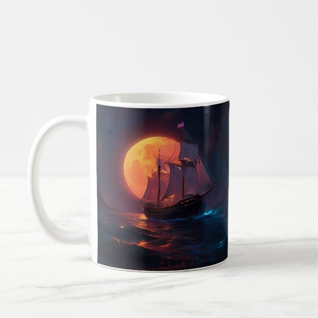 Caneca De Café Viagem sob um Céu Radiante enluarado (Esquerda)