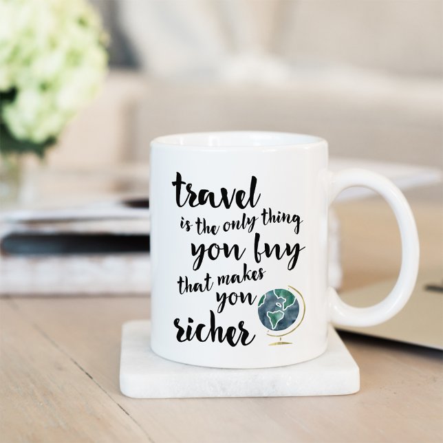 Caneca De Café Viagem te torna mais rico citar mug (Criador carregado)