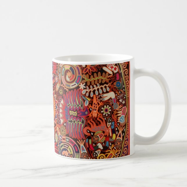 Caneca De Café Viagem tribal maia mexicano de Boho da arte de (Direita)