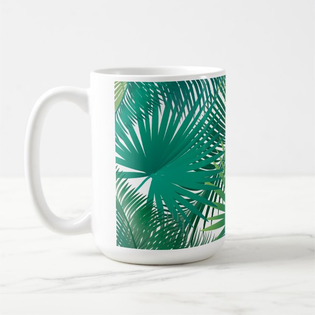 Caneca De Café Viagem Tropical de Palmeiras Feliz Dia - Folha de  (Esquerda)