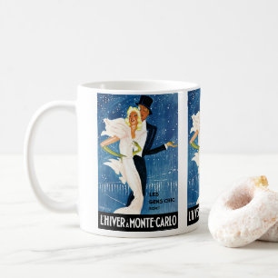 Caneca De Café Viagem Vintage, Amor Romance Inverno em Monte Carl