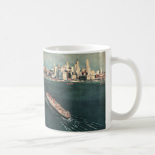 Caneca De Café Viagem Vintage de Navio de Cruzeiro para a Cidade 