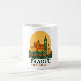 Caneca De Café Viagem Vintage Praga República Tcheca Retro
