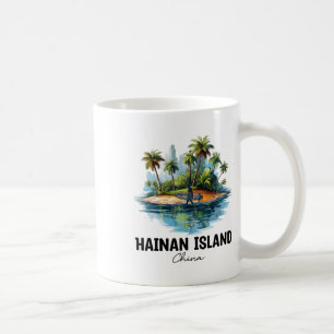 Caneca De Café Viagens de Surf no Hainan Island China, Turista As
