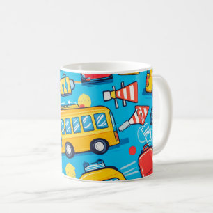 Caneca De Café Viagens e Transporte apresenta uma variedade de co