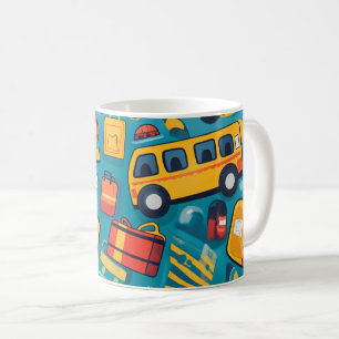 Caneca De Café Viagens e Transporte apresenta uma variedade de co