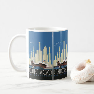 Caneca De Café Viagens vintage Chicago tem tudo no Skyline da Cid
