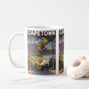 Caneca De Café Viagens vintage, Cidade do Cabo, uma Cidade na Áf