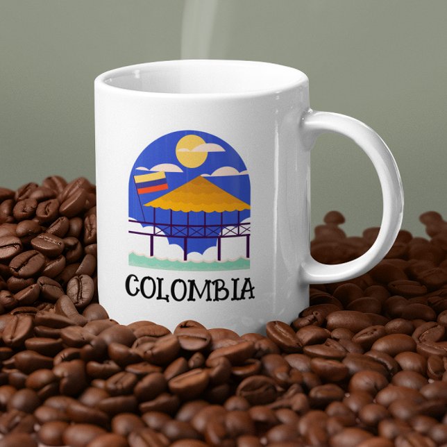 Caneca De Café Viagens vintage Colômbia (colombia coffee mug)