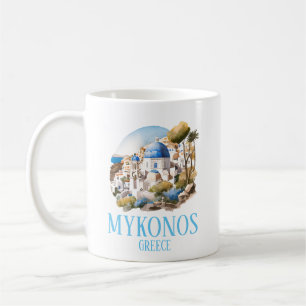 Caneca De Café Viagens vintage da ilha grega Grécia Mykonos