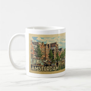 Caneca De Café Viagens vintage de Amsterdam Holland
