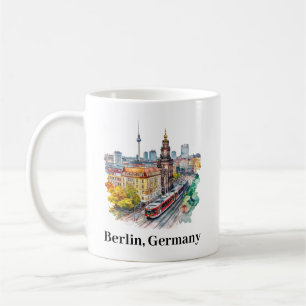 Caneca De Café Viagens vintage de Berlim Alemanha Skyline