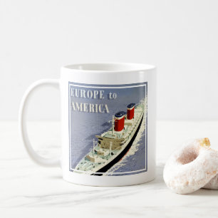 Caneca De Café Viagens vintage de Poster para Linhas dos Estados 