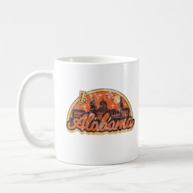 Caneca De Café Viagens vintage do Alabama (Esquerda)