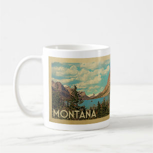 Caneca De Café Viagens vintage do parque da geleira de Montana