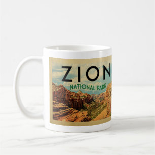 Caneca De Café Viagens vintage do parque nacional de Zion