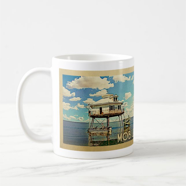 Caneca De Café Viagens vintage Mobile Alabama (Esquerda)