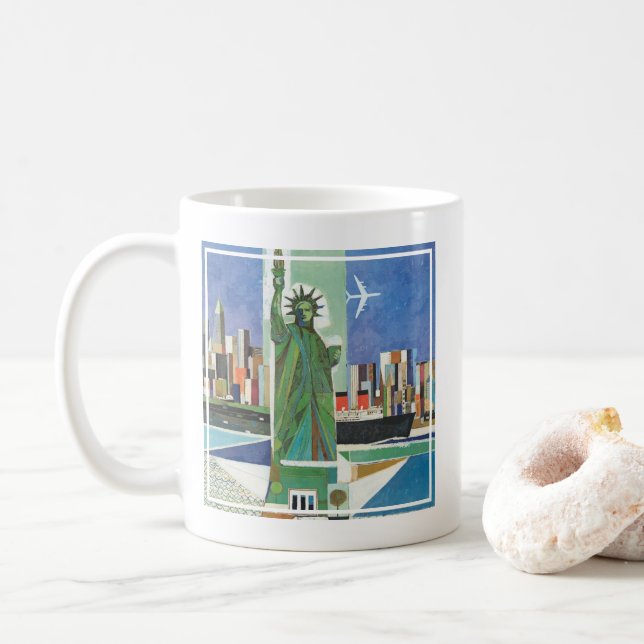 Caneca De Café Viagens vintage Para American Airlines (Com Donut)