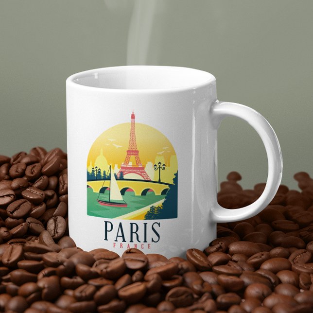 Caneca De Café Viagens vintage Paris França (paris france cityscape coffee mug)