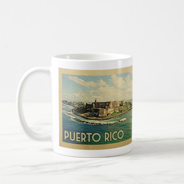 Caneca De Café Viagens vintage Porto Rico (Esquerda)