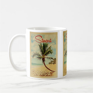 Caneca De Café Viagens vintage Stuart Palm Tree