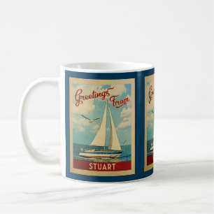 Caneca De Café Viagens vintage Stuart Sailboat na Flórida