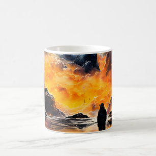 Caneca De Café Viajante Astronauta Jornada Horizonte Cósmico