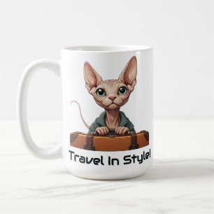 Caneca De Café Viajante Gatinho Fofo – Presente para Amantes de G