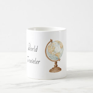 Caneca De Café Viajante Mundial Globo