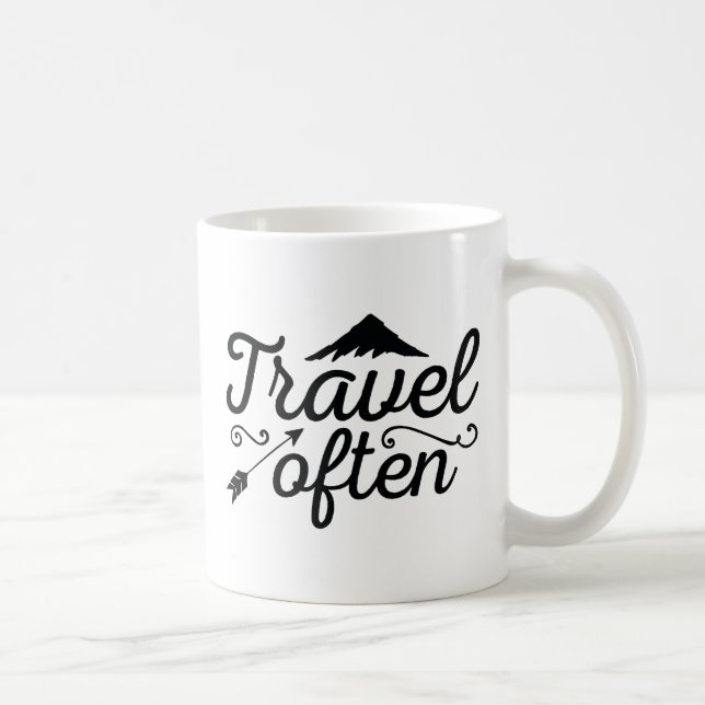 Caneca De Café Viajar Frequentemente (Direita)