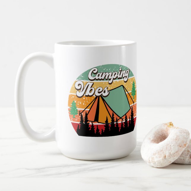 Caneca De Café Vibes de acampamento (Com Donut)