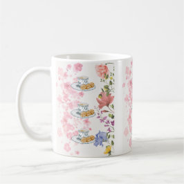 Caneca De Café Vibes de Chá Elegante – Estilo Floral Vintage