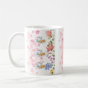 Caneca De Café Vibes de Chá Elegante – Estilo Floral Vintage