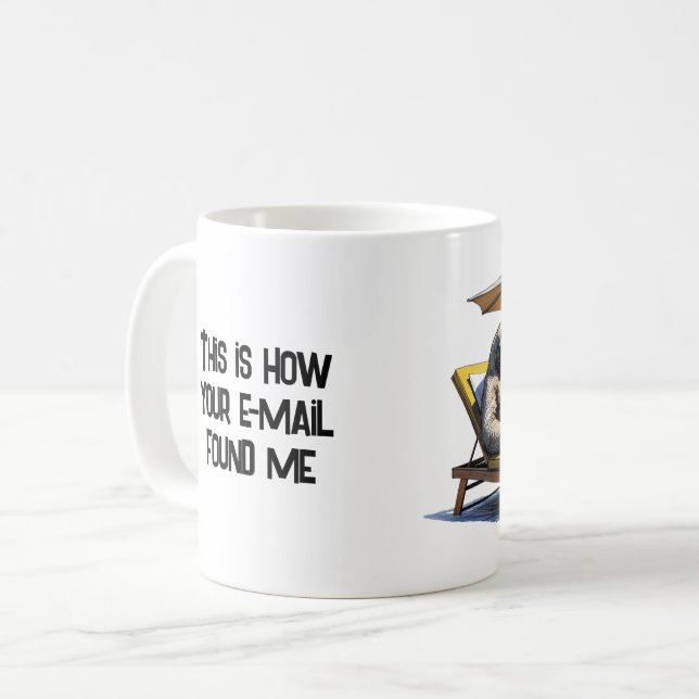 Caneca De Café Vibes de verão relax Sloth (Frente Esquerda)