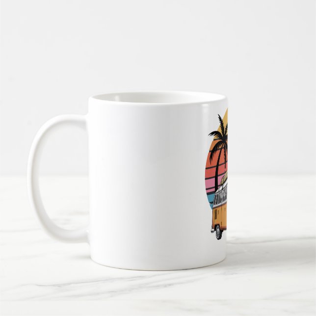 Caneca De Café Vibes do Sunset do Surf Retroativo (Esquerda)