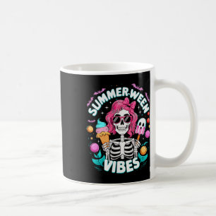 Caneca De Café Vibes Skeleton Férias Estragadas Verão de Hallowee