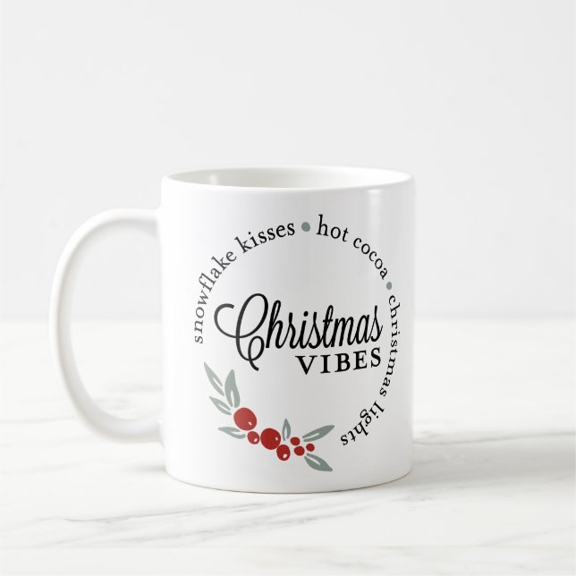 Caneca De Café Vibes Wreath de Natal (Esquerda)