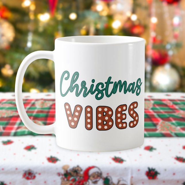 Caneca De Café Víblias de Natal Bastante Retro (cute retro christmas vibes mug)