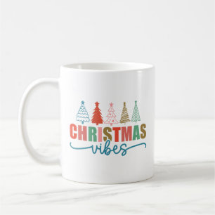 Caneca De Café Víblias de Natal - Design das Árvores de Férias Co