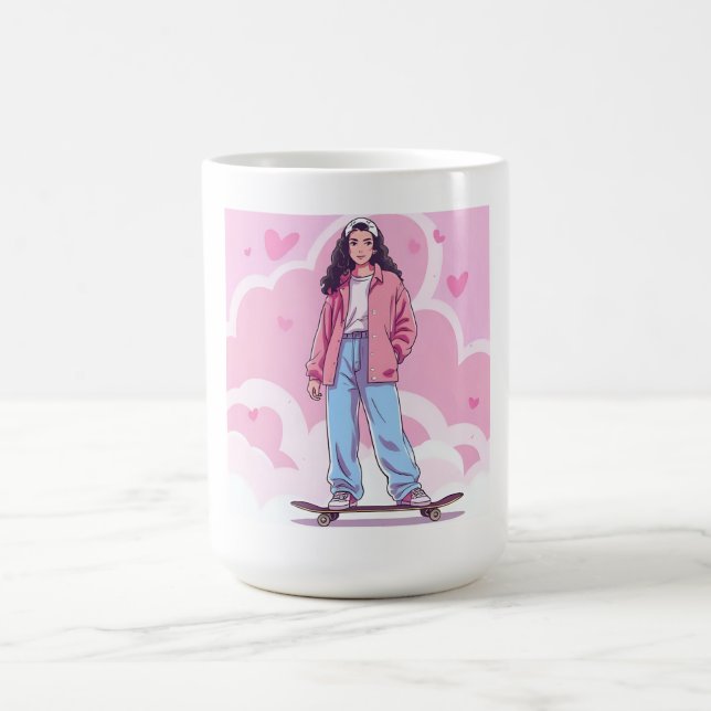 Caneca De Café Víblias de Skater - Colagem Estética de Pastel (Centro)
