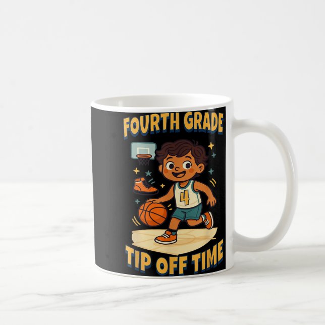 Caneca De Café Víblias do Dia do Jogo de Basquete do 4º ano (Direita)