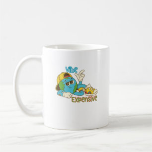 Caneca De Café Vibração Cara de Terra Retro Legal – Design de Per